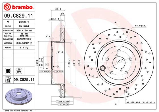 Brembo Remschijven 09.C829.11