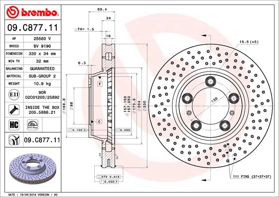 Brembo Remschijven 09.C877.11