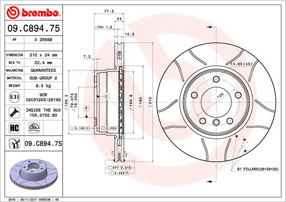 Brembo Remschijven 09.C894.75