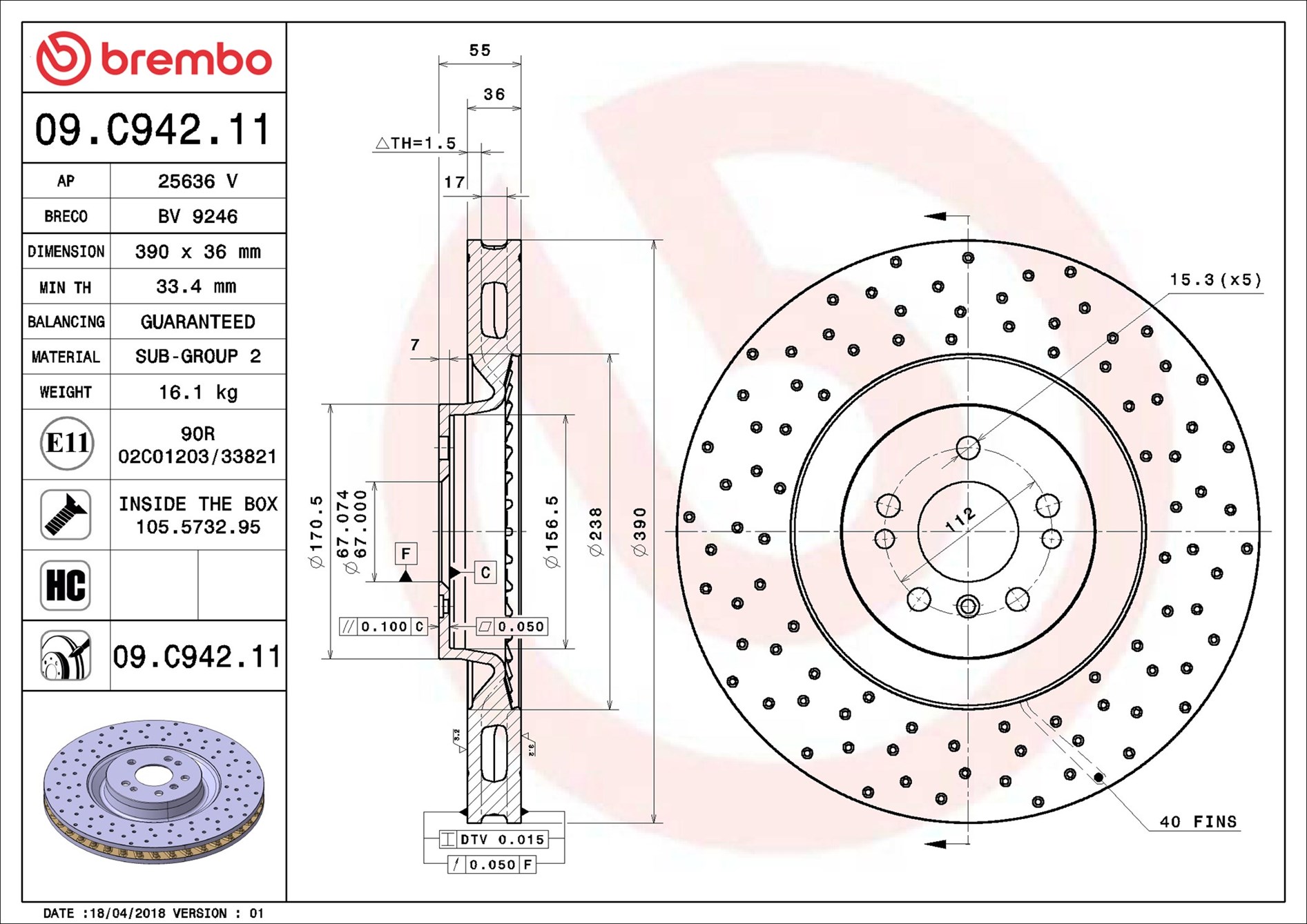 Brembo Remschijven 09.C942.11
