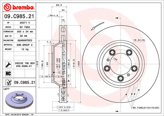 Brembo Remschijven 09.C985.21