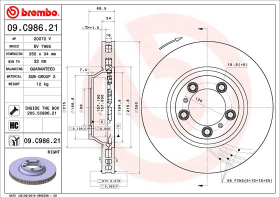 Brembo Remschijven 09.C986.21