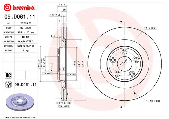 Brembo Remschijven 09.D061.11