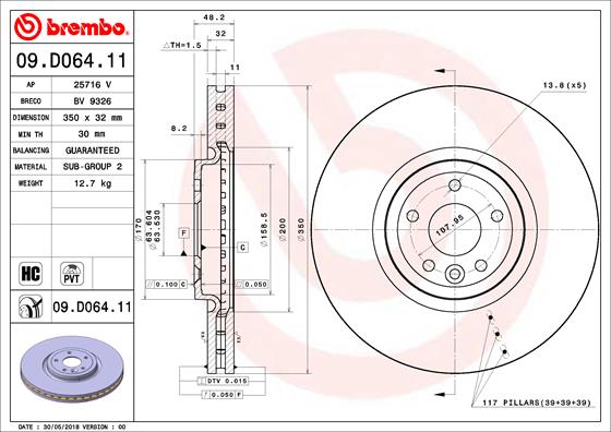 Brembo Remschijven 09.D064.11