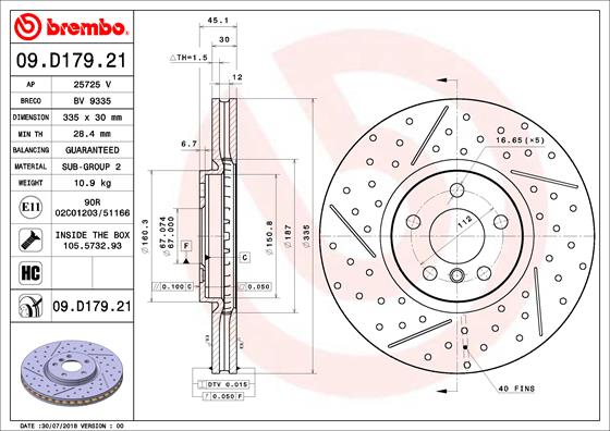 Brembo Remschijven 09.D179.21