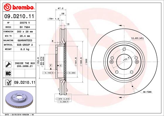 Brembo Remschijven 09.D210.11