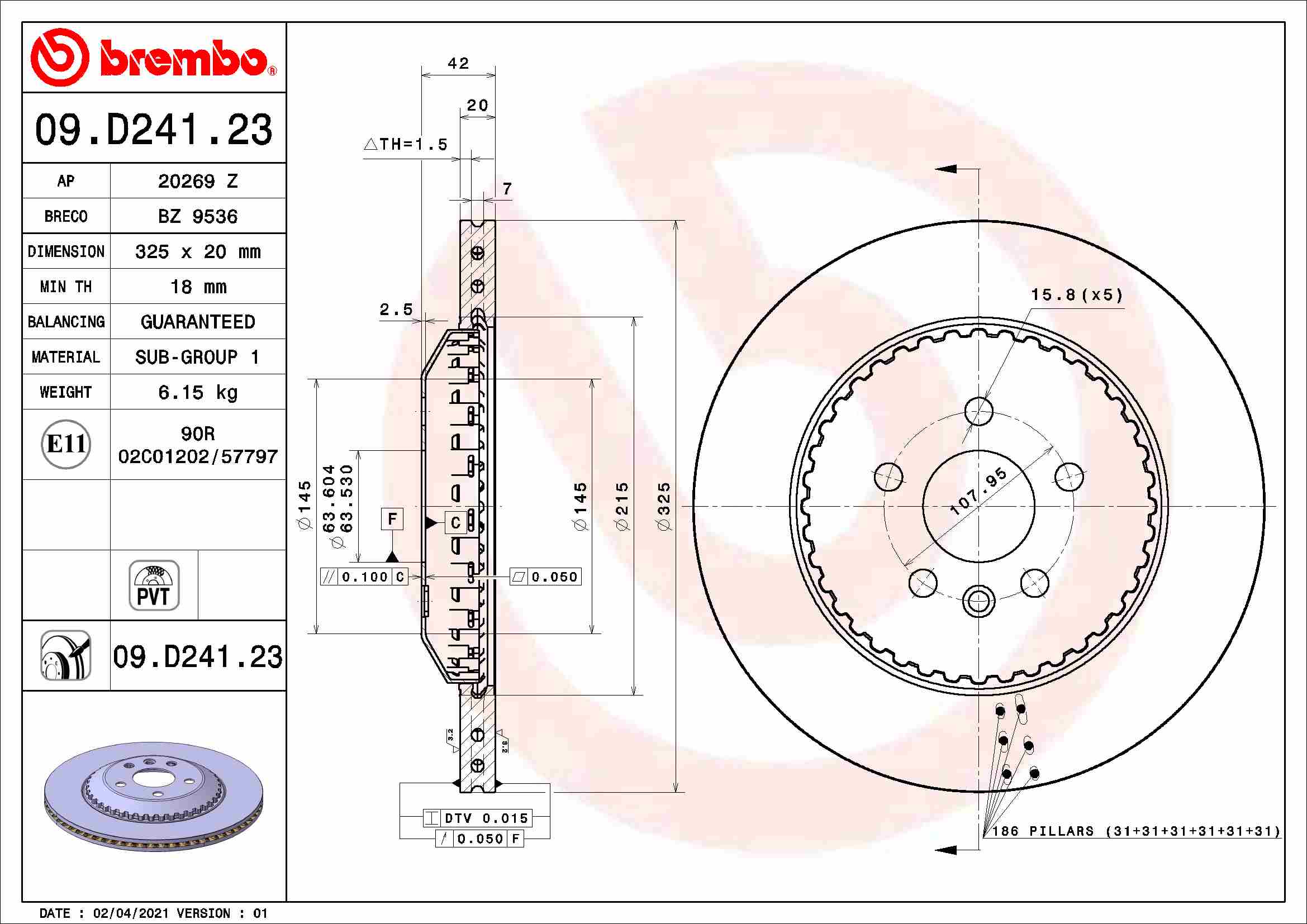 Brembo Remschijven 09.D241.23