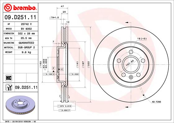 Brembo Remschijven 09.D251.11