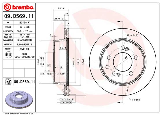 Brembo Remschijven 09.D569.11