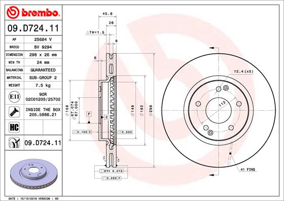 Remschijven Brembo 09.D724.11