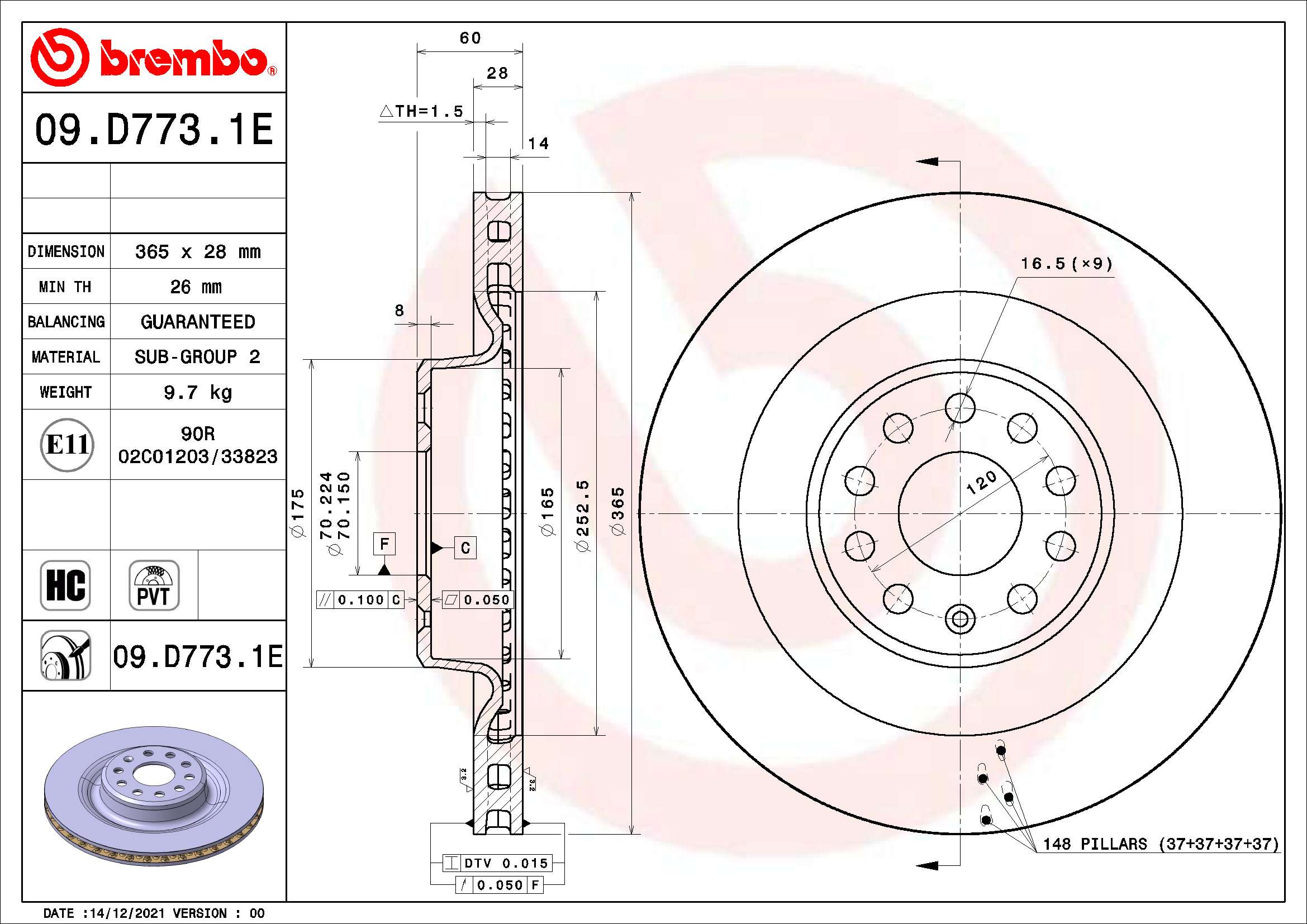 Remschijven Brembo KT 08 022