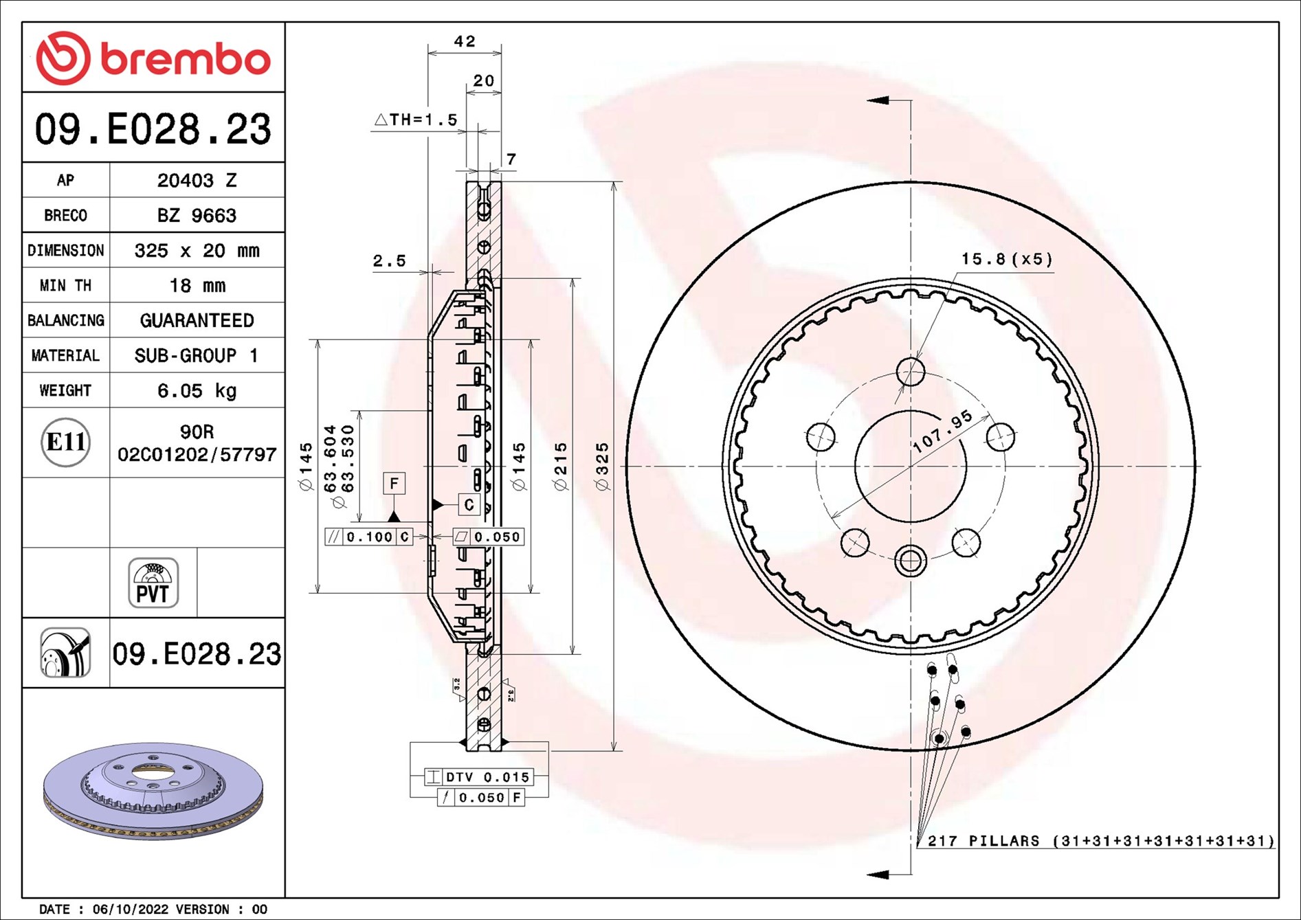 Brembo Remschijven 09.E028.23