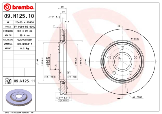 Brembo Remschijven 09.N125.11