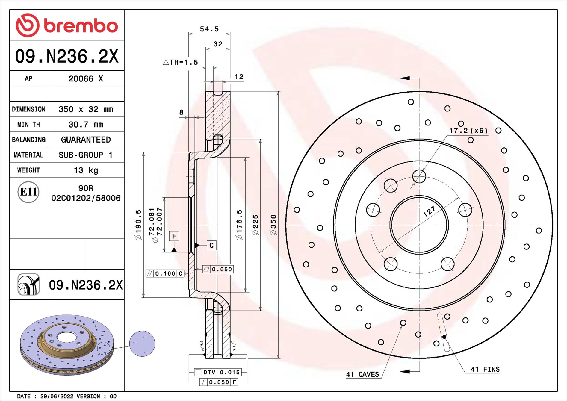 Brembo Remschijven 09.N236.2X