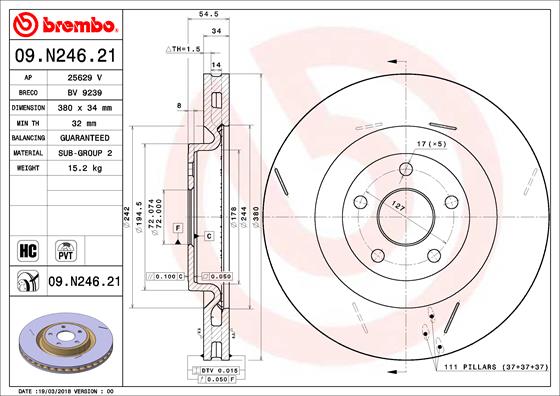 Brembo Remschijven 09.N246.21