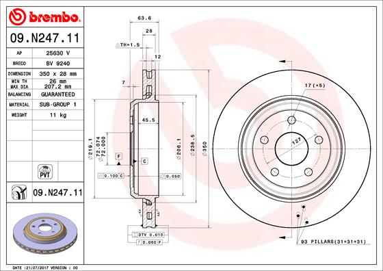 Brembo Remschijven 09.N247.11