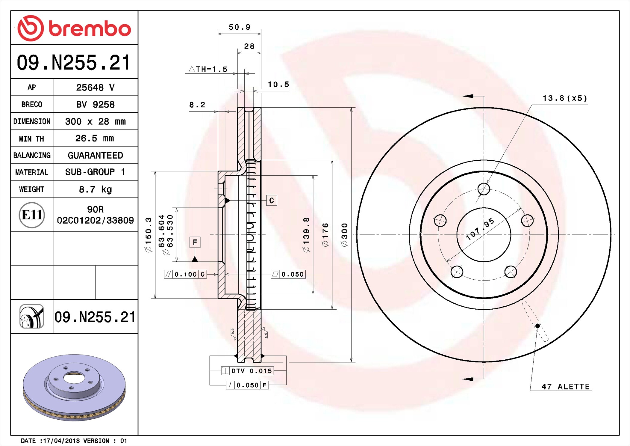 Brembo Remschijven 09.N255.21