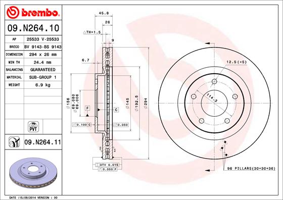 Brembo Remschijven 09.N264.11