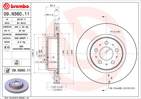 Brembo Remschijven 09.N360.11