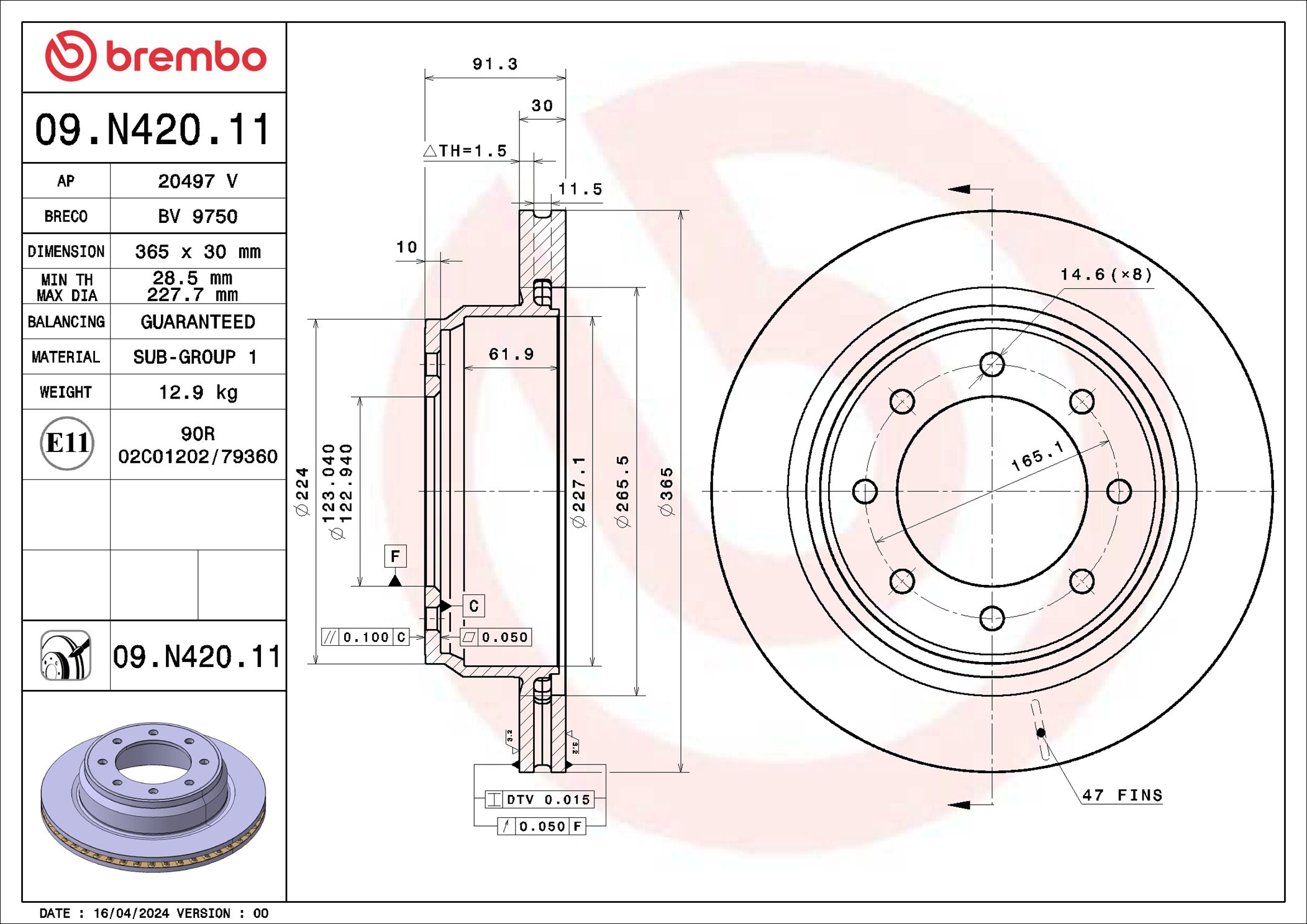 Brembo Remschijf 09.N420.11