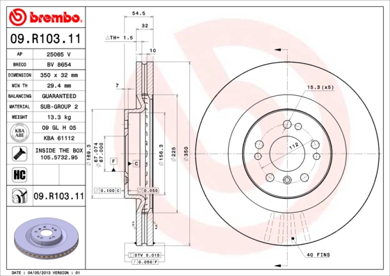 Brembo Remschijven 09.R103.11