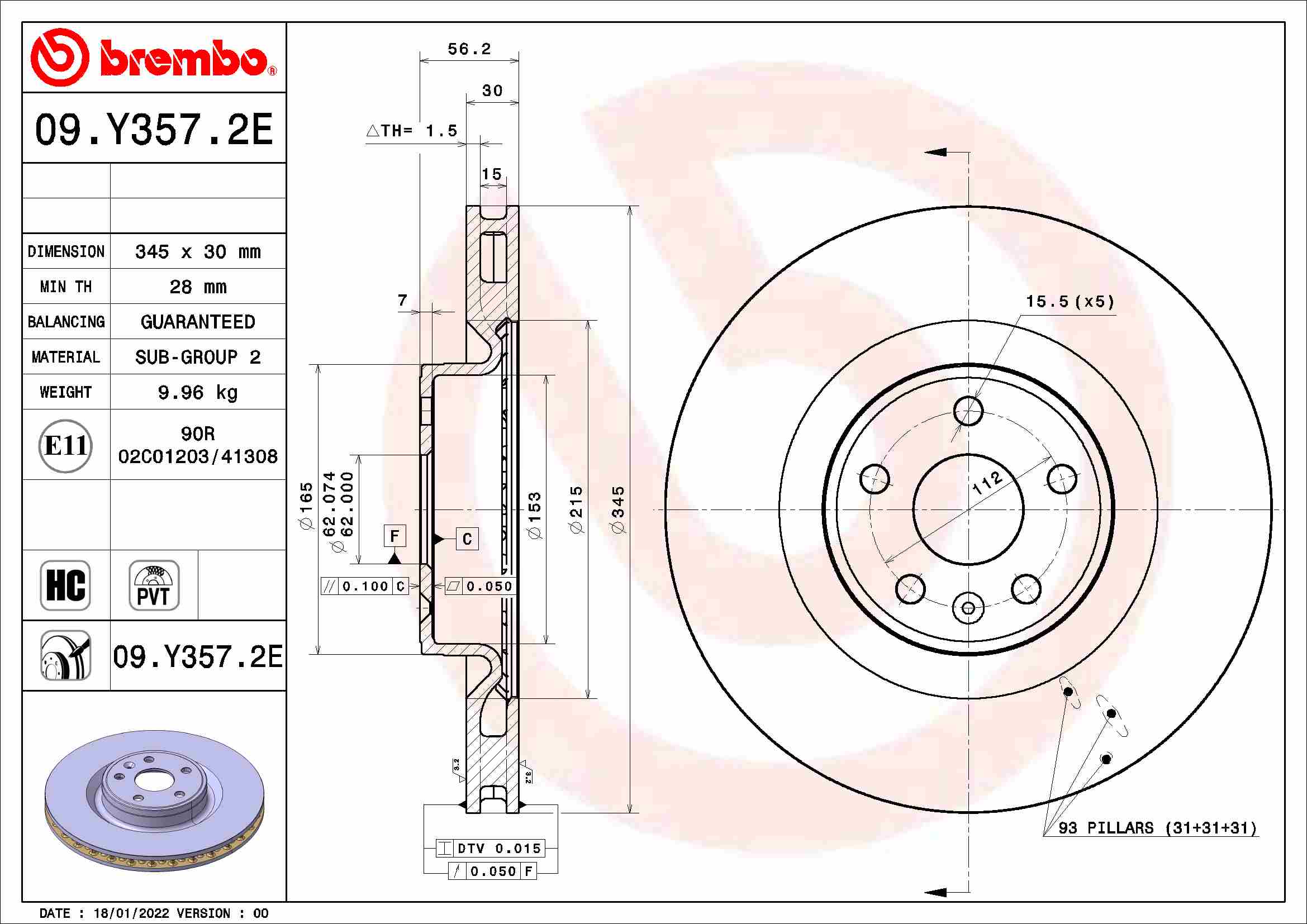 Remschijven Brembo KT 08 005