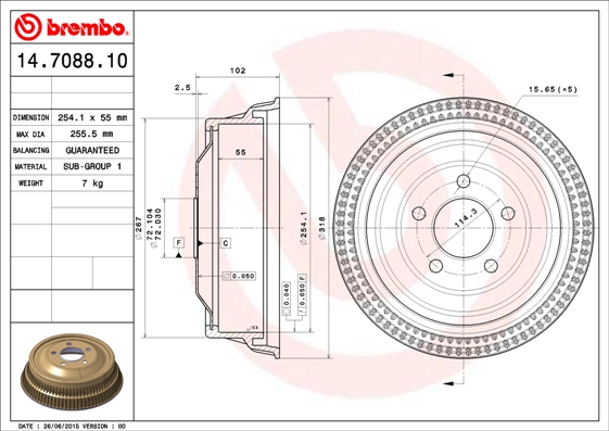 Remtrommel Brembo 14.7088.10