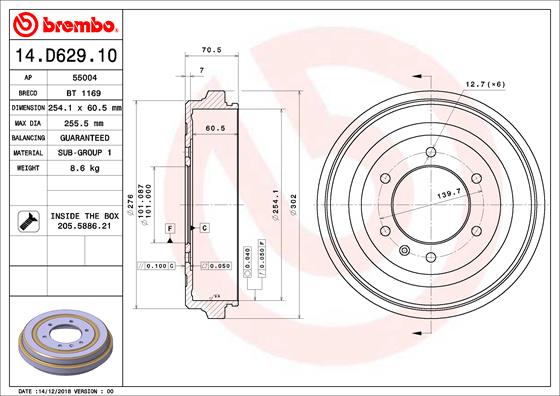 Remtrommel Brembo 14.D629.10