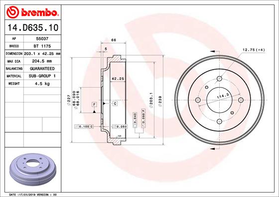 Remtrommel Brembo 14.D635.10