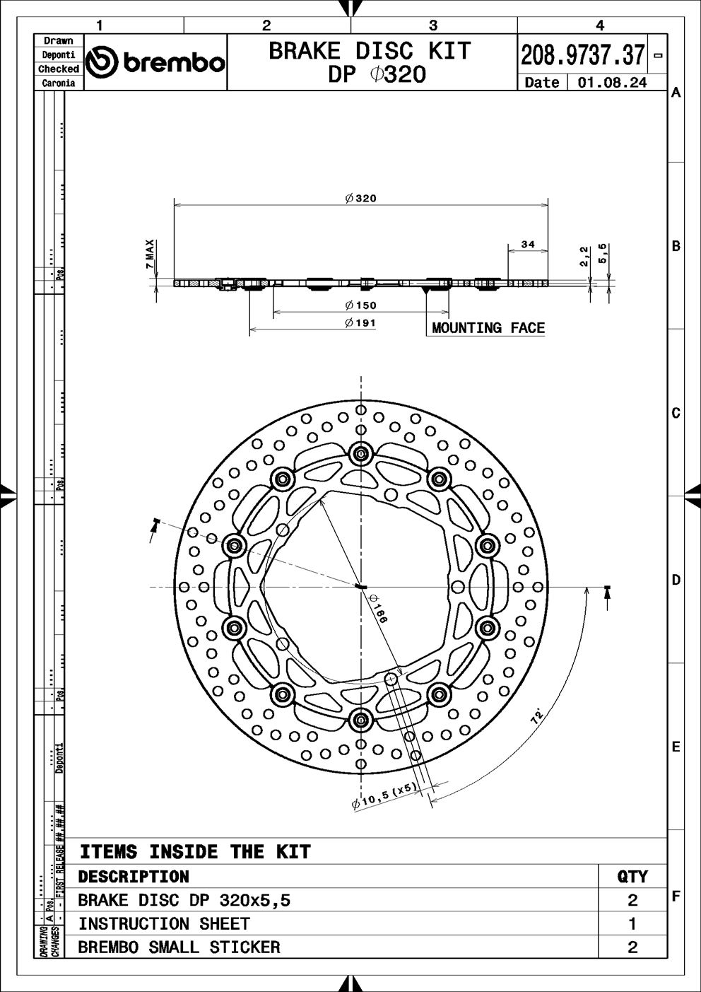 Remschijf Brembo 208973737