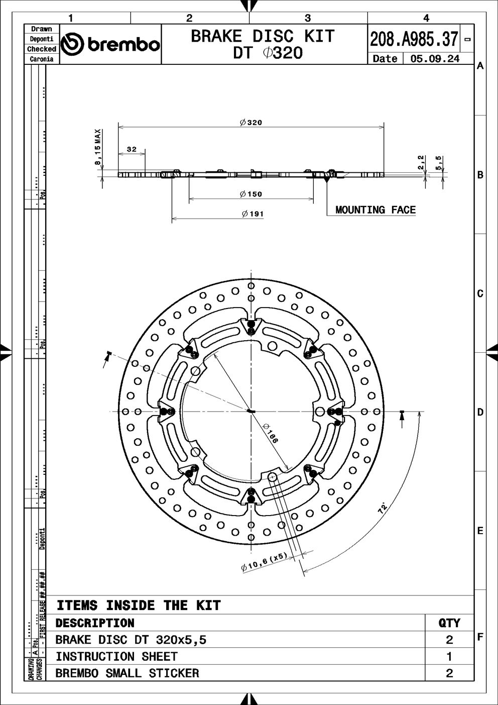 Remschijf Brembo 208A98537