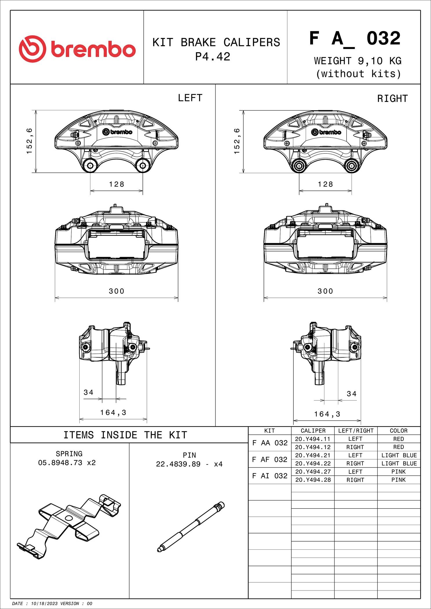 Brembo Remklauw F AA 032