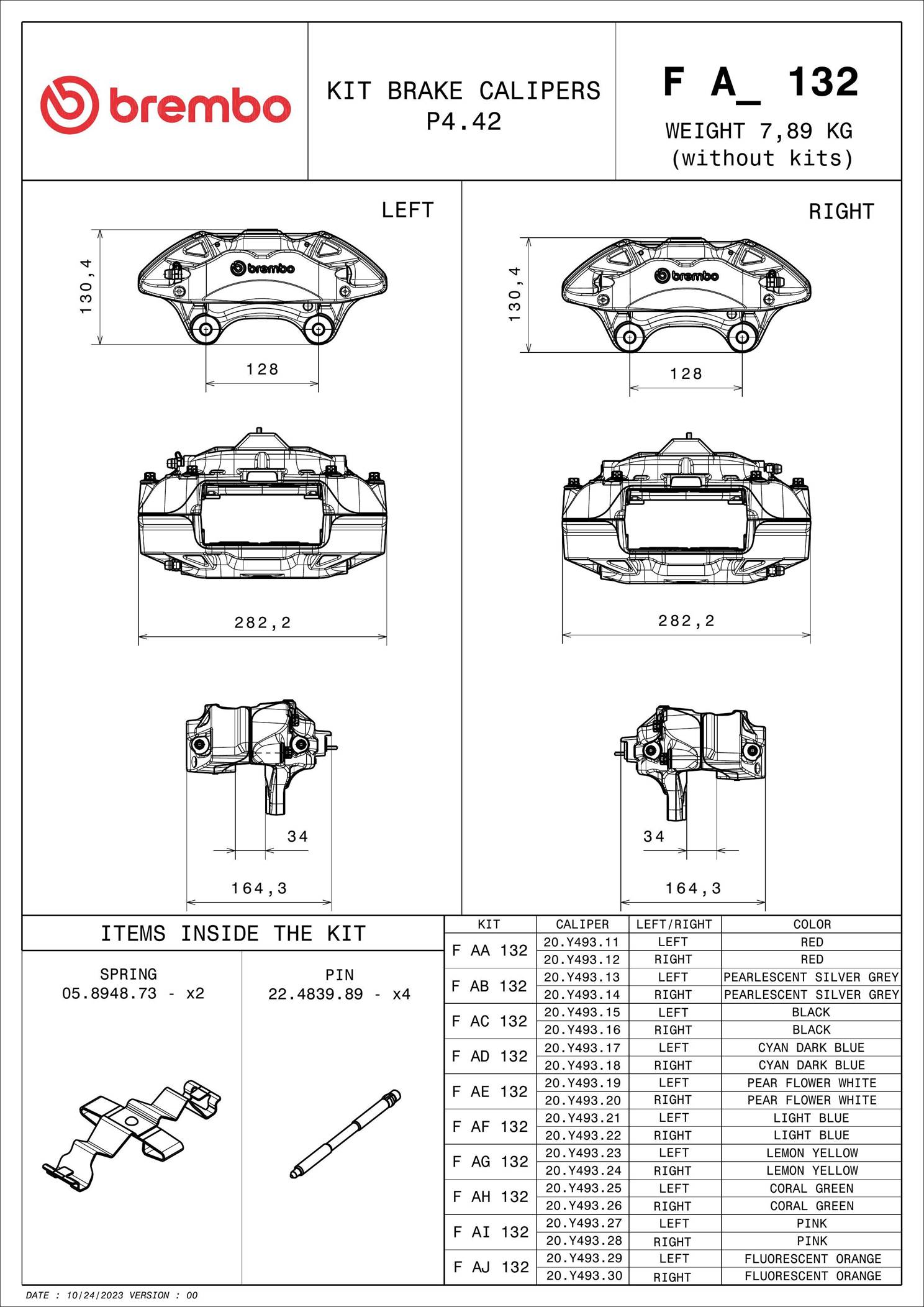 Brembo Remklauw F AC 132