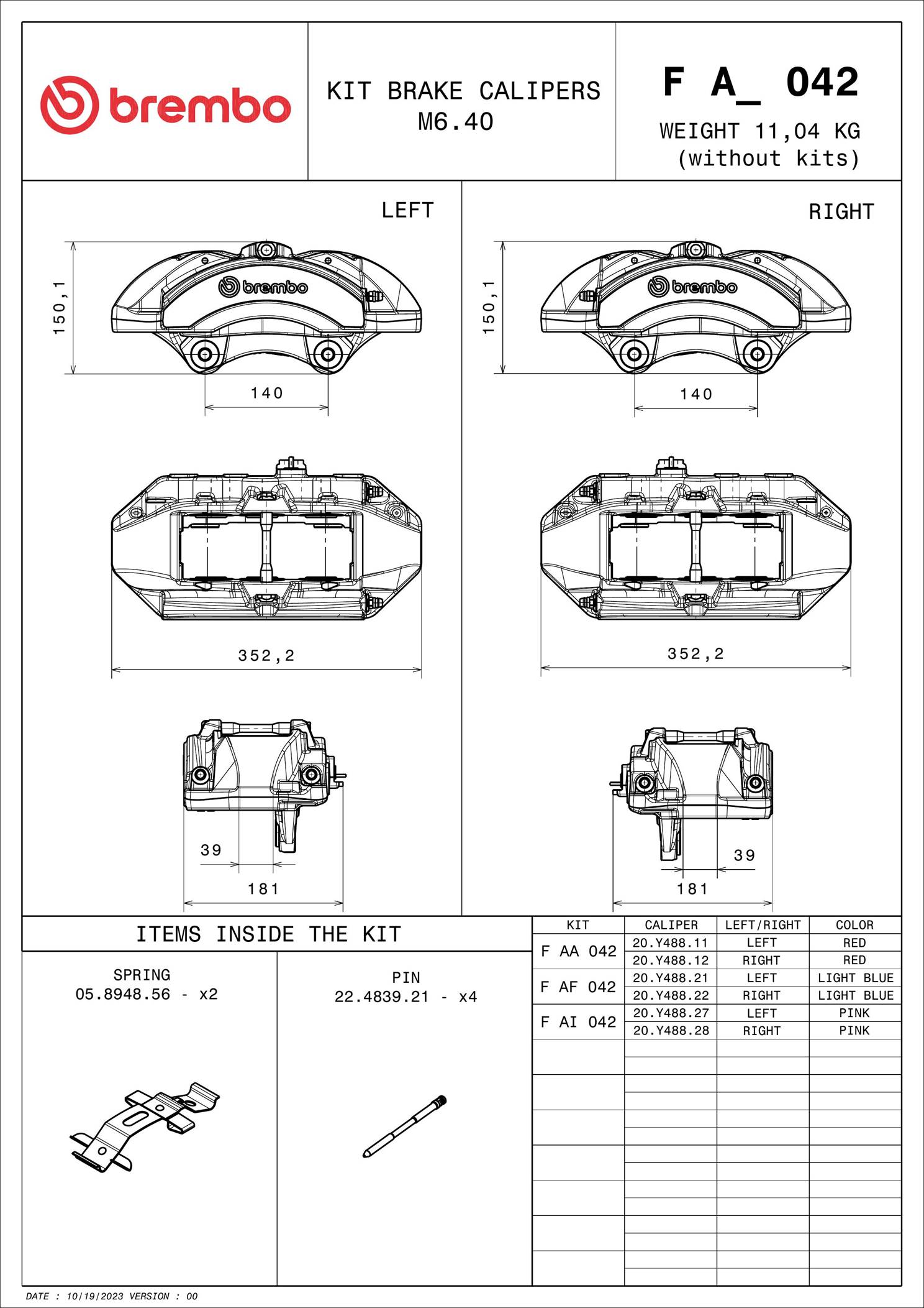 Brembo Remklauw F AI 042