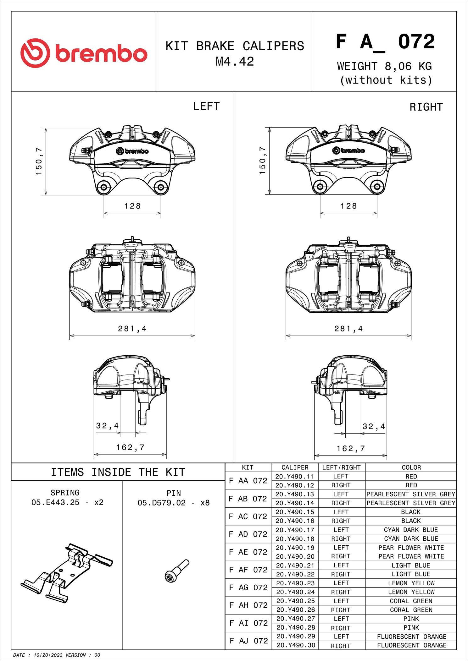 Brembo Remklauw F AI 072