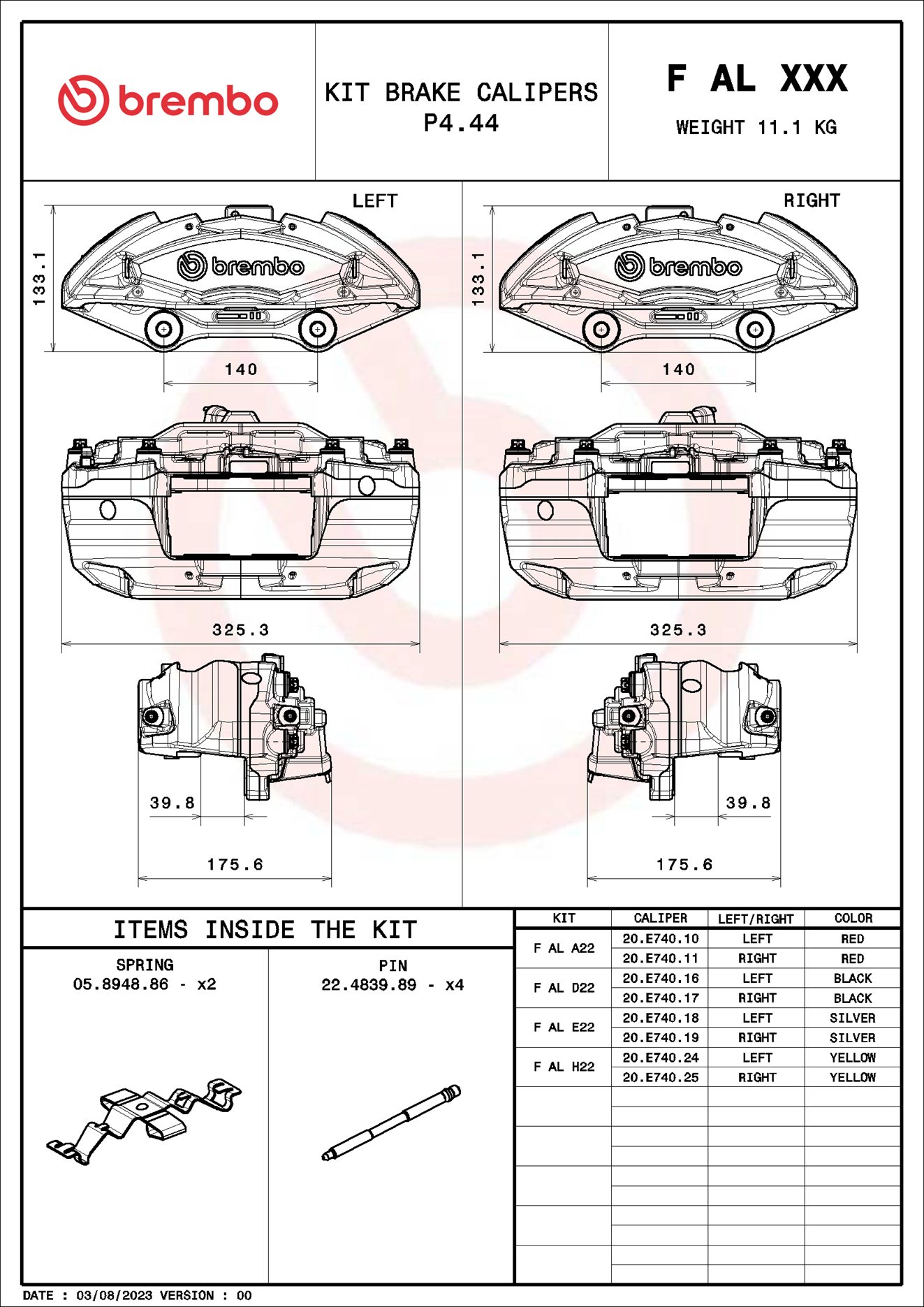 Brembo Remzadel/remklauw F AL D22