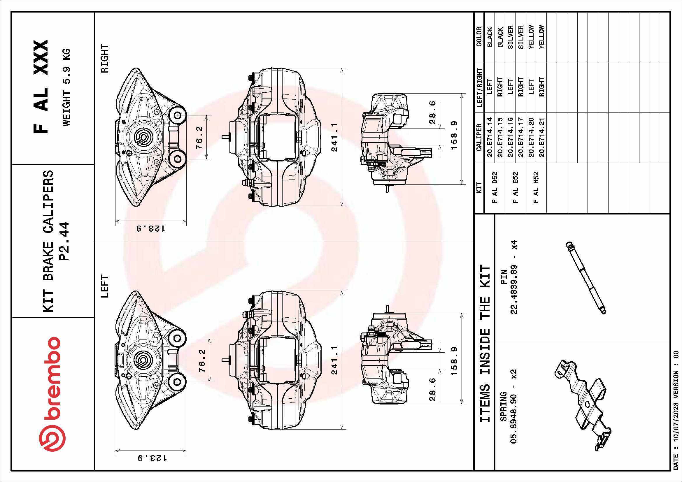 Remzadel/remklauw Brembo F AL D52