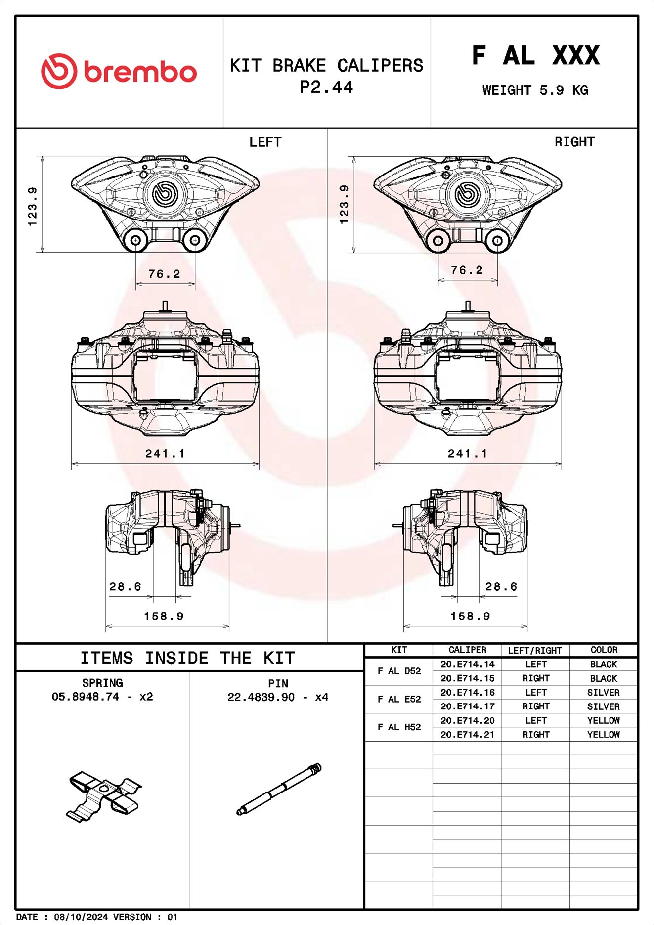 Brembo Remzadel/remklauw F AL D52