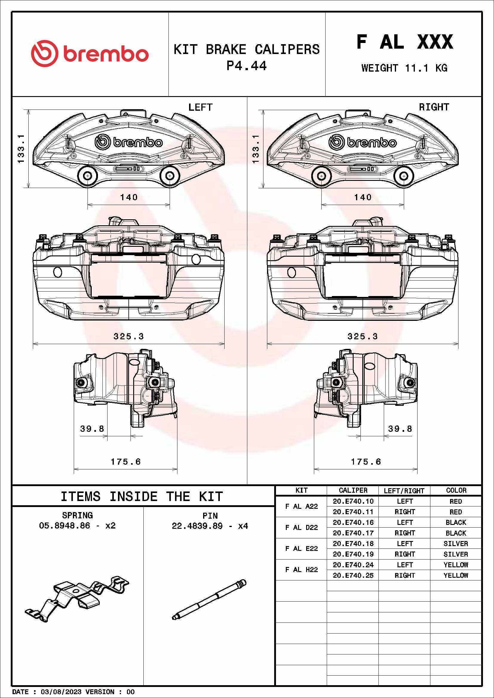 Remzadel/remklauw Brembo F AL E22