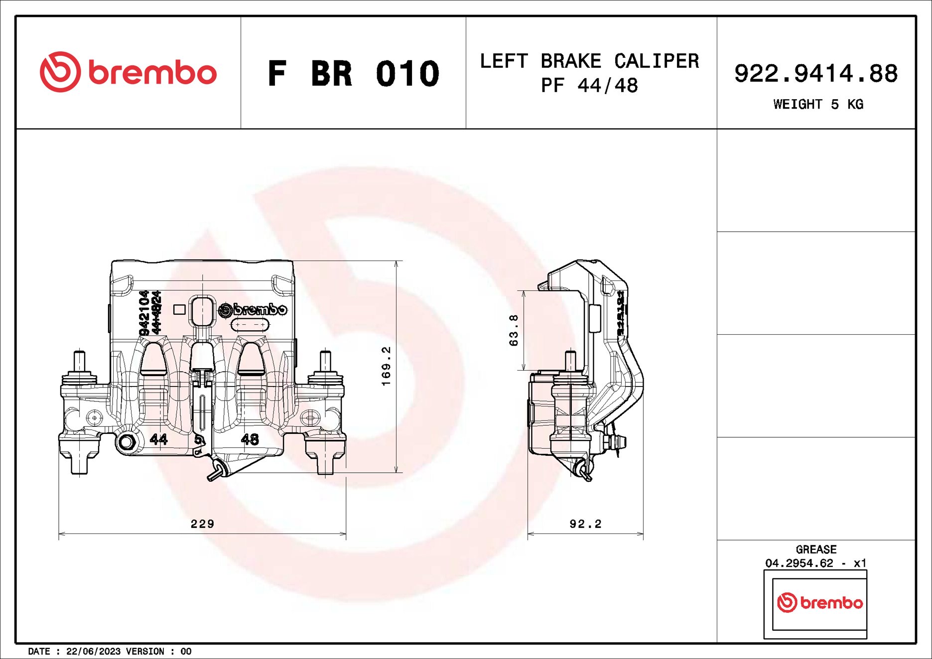 Brembo Remzadel/remklauw F BR 010