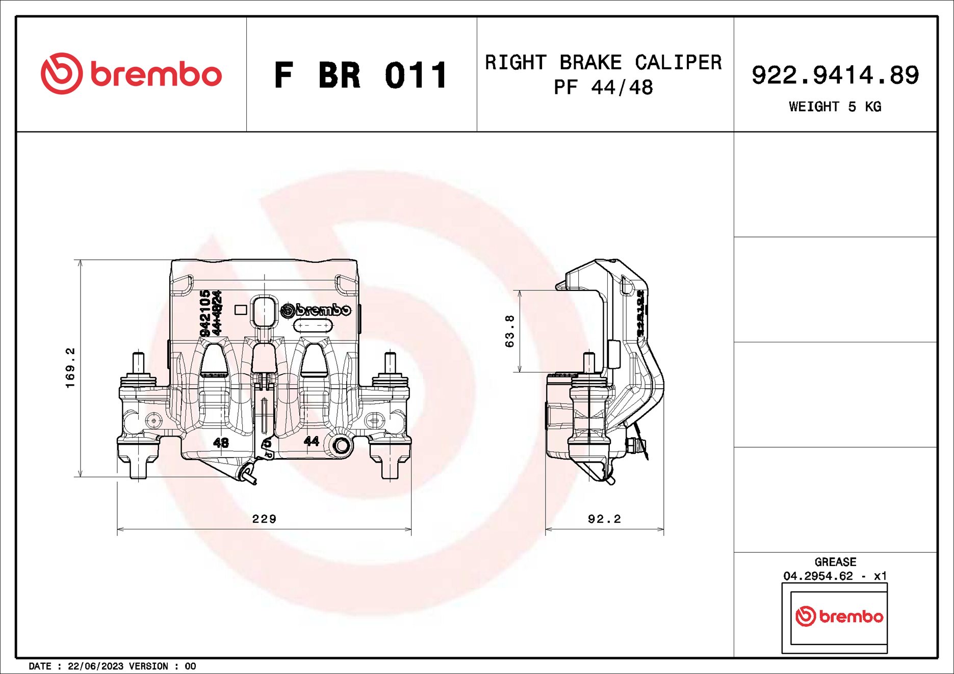 Brembo Remzadel/remklauw F BR 011