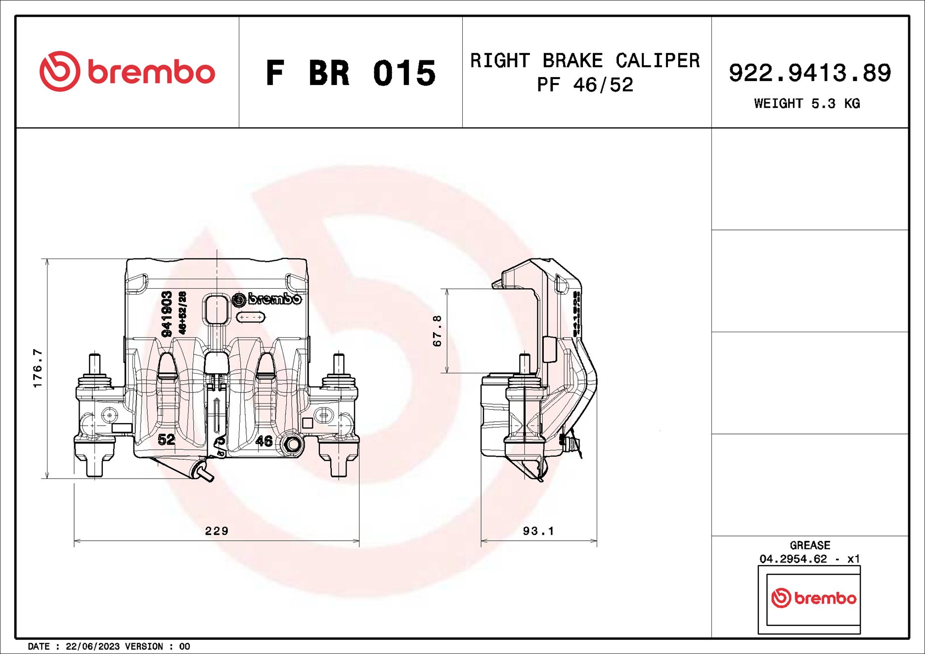 Brembo Remzadel/remklauw F BR 015