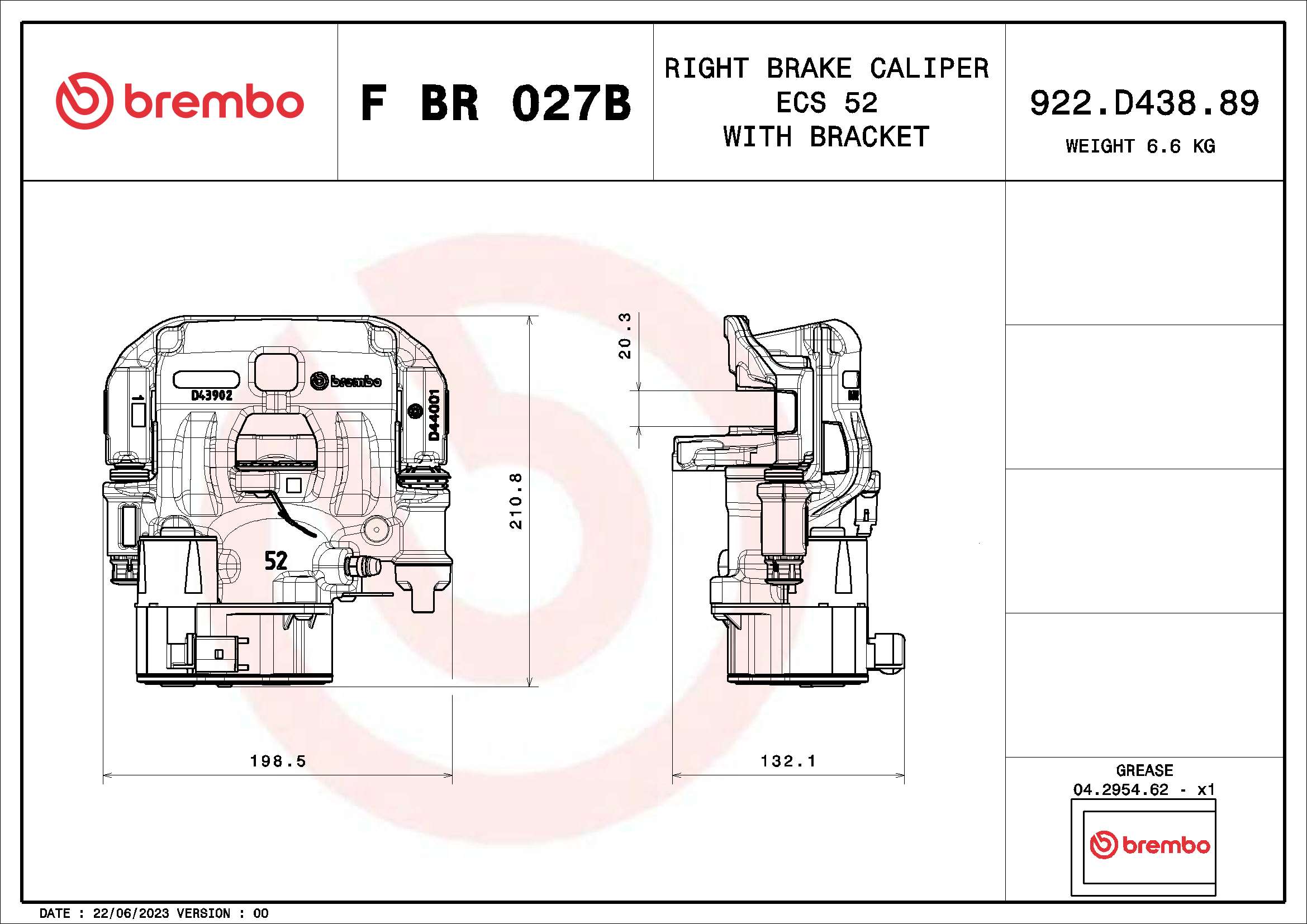 Remzadel/remklauw Brembo F BR 027B