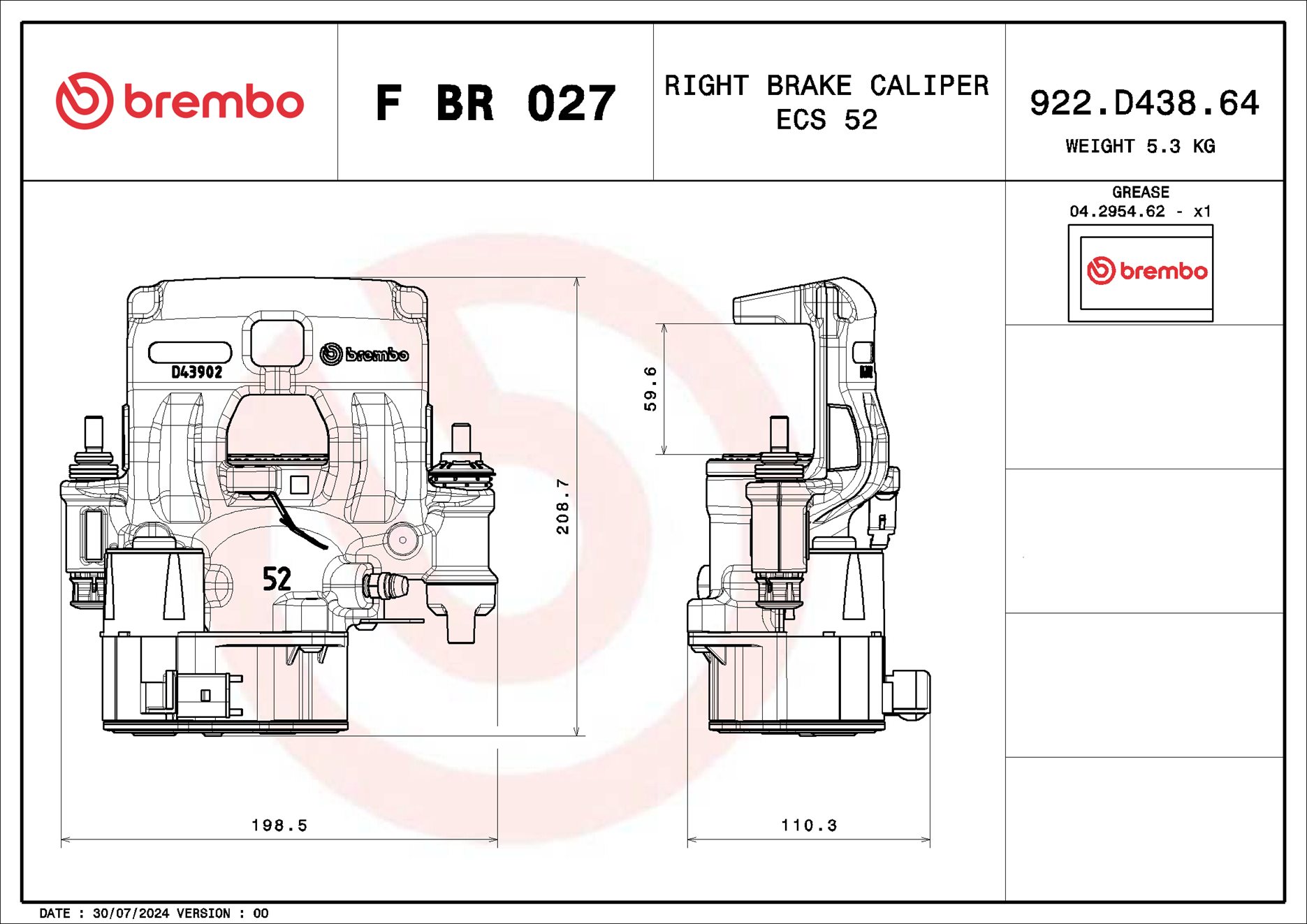 Brembo Remzadel/remklauw F BR 027