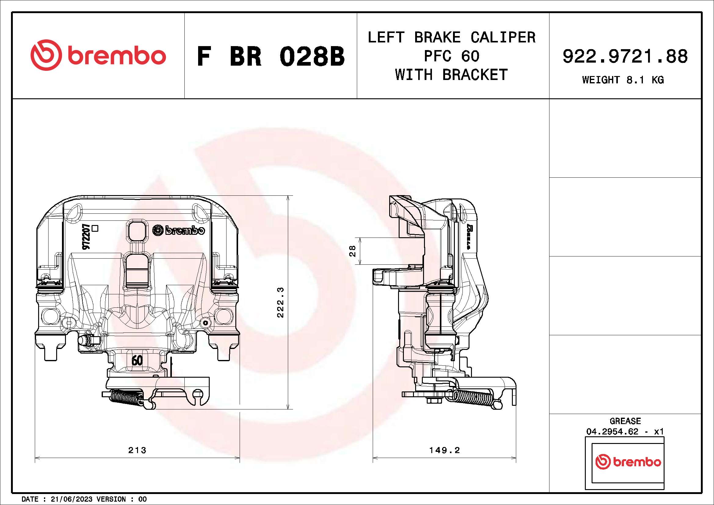 Remzadel/remklauw Brembo F BR 028B