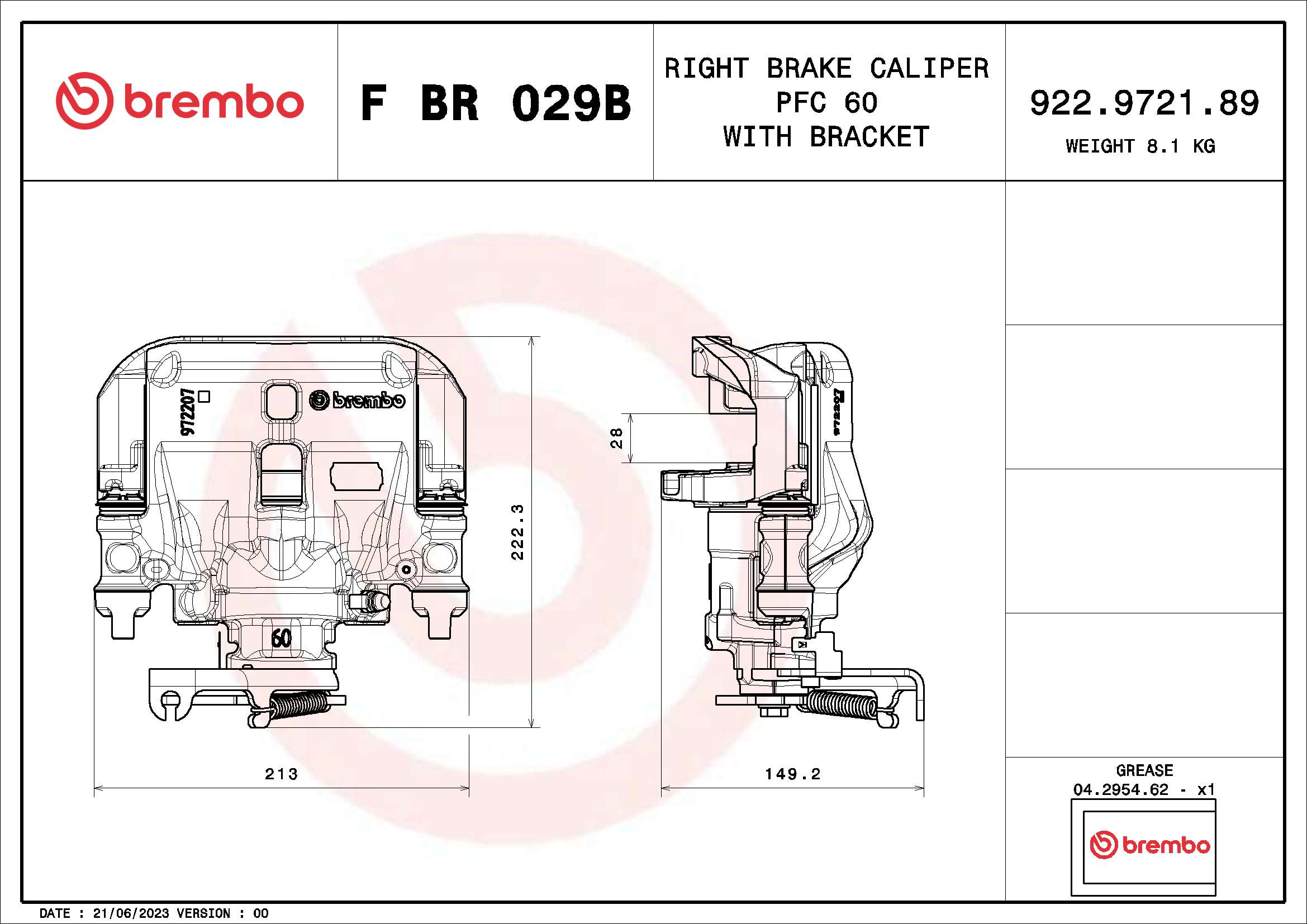 Remzadel/remklauw Brembo F BR 029B