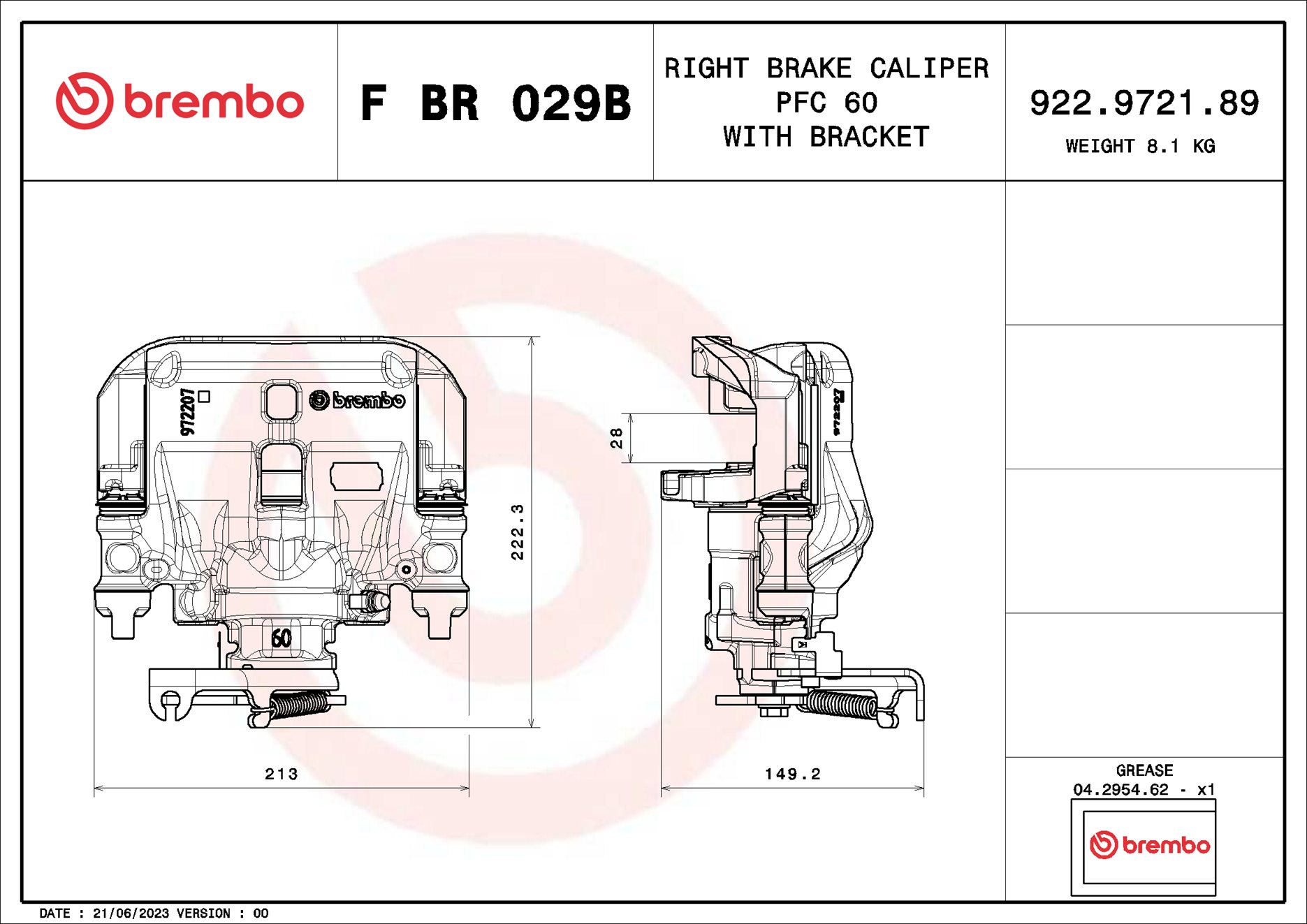 Brembo Remzadel/remklauw F BR 029B