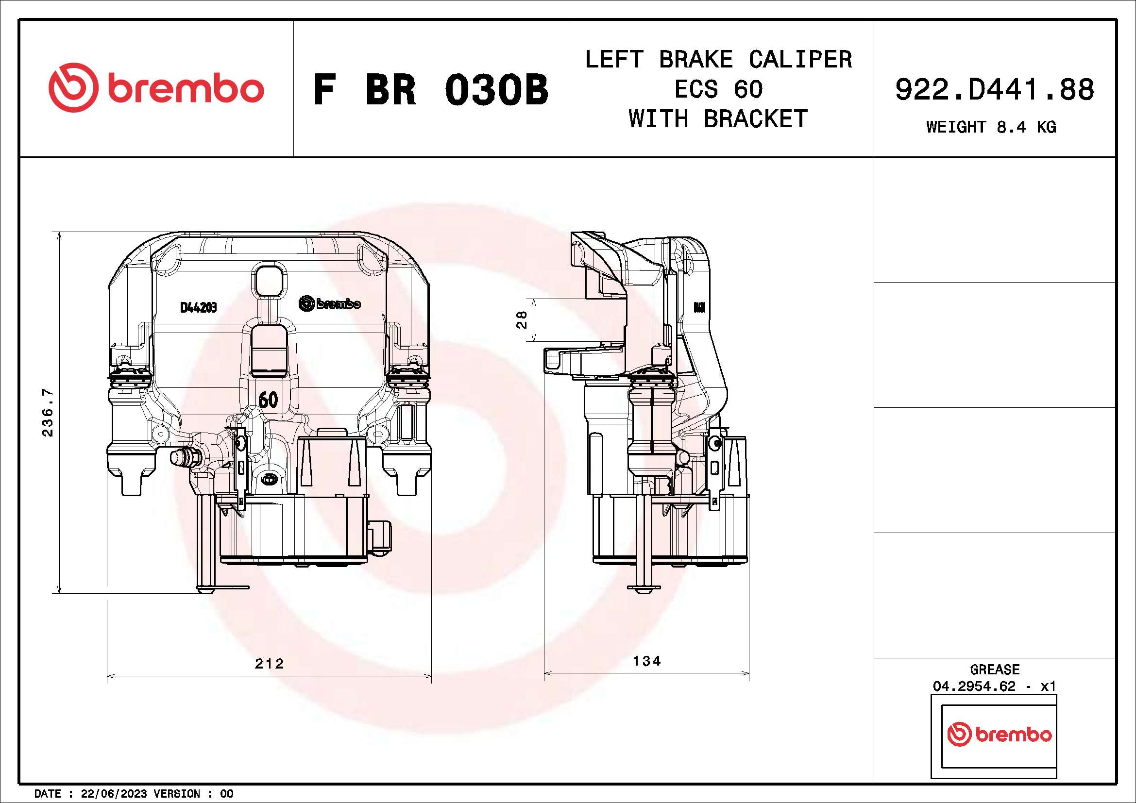 Remzadel/remklauw Brembo F BR 030B