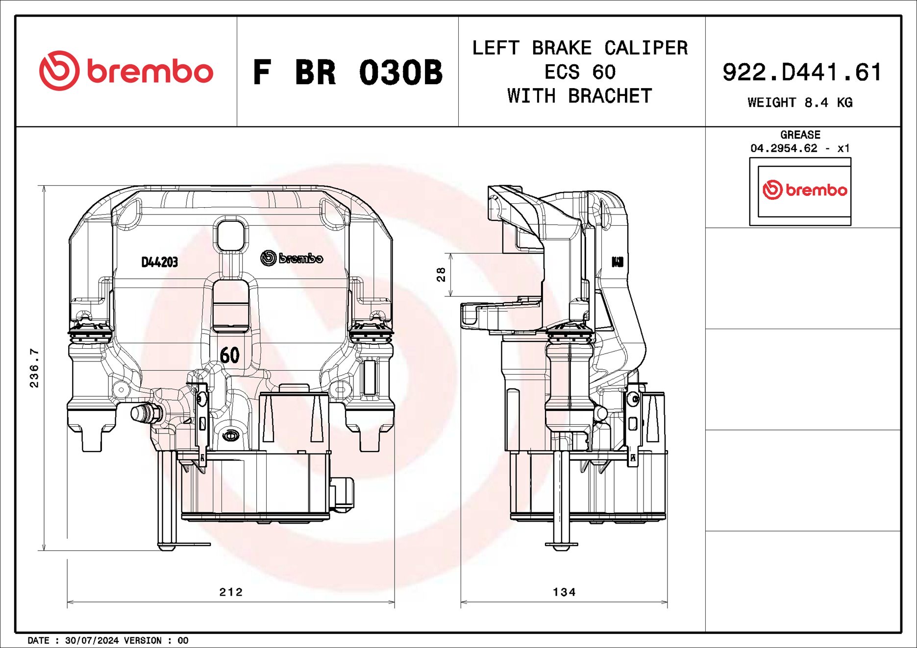 Brembo Remzadel/remklauw F BR 030B