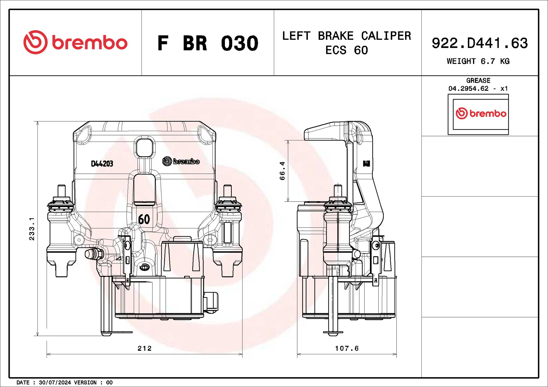 Brembo Remzadel/remklauw F BR 030